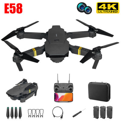 โดรนบังคับ E58 WIFI FPV With Wide Angle 4K ความชัดระดับสูง โดรนติดกล้อง Hight Hold Mode Foldable Arm RC Quadcopter Drone โดรนบังคับ X Pro RTF Drone