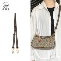 suitable for GUCCI¯Bag adjustable thin shoulder strap strawberry bag replacement shoulder strap head layer cowhide diagonal armpit strap