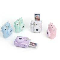 สำหรับ Instax Mini กระเป๋าใส่ภาพถ่าย12ภาพเคสใส่ของใสเคสคริสตัลสติ๊กเกอร์สายรัดชุดสามชิ้น