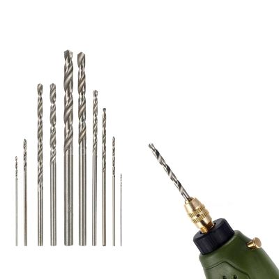 HH-DDPJ10pcs Mini  Drill Hss Bit Set For Dremel Rotary Tool Electric Tools High Speed White Twist