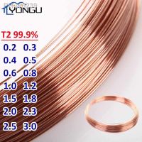 1-5M 99.9 Pure Copper Wire Bare Red T2 Copper Line Superfine Wire Diameter 0.2/0.3/0.4/0.5/0.6/0.7/0.8/1/1.2/1.4/1.5-3mm