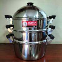 Zebra ชั้นนึ่งอาหารเสตนเลส 2 ชั้น 32 ซม.