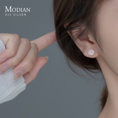 Modain Irregular Line Heart Fashion Ear Studs 925 Sterling Silver Cute Stars Square Stud Earrings For Women Fine Jewelry GiftsTH