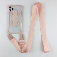 ♠❖℡ General Purpose Silicone Cell Phone Lanyard Strap Case Holder With Detachable Neckstrap Universal For Smartphone