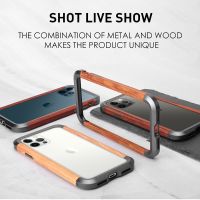 New Aluminum Metal &amp; Wood Bumper For iPhone 14 13 12 Pro Max 13 Mini 11 Pro X 10 XS XR 7 8 Plus Mobile Phone Protection Frame  Screen Protectors