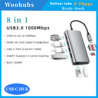 [COD]Woohubs ยี่ห้อฮับ USB 3.0 Type C Hub HDMI 5Gbps พอร์ต4K การส่ง (USB 3.0X3 + SD &amp; ตำแหน่งบัตร TF + HDMI + PD) 60W ฮับพอร์ตพอร์ตหลายพอร์ตชนิด C ช่องเสียบ USB 3.0 Type-C เป็น HDMI