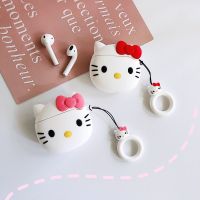 เคสอ่อนสำหรับ AirPods 1 2 Airpods Pro Airpods 3 Pro2การ์ตูนน่ารักการออกแบบ Hello Kitty 3D กันกระแทก BT หูฟังไร้สายแบบเต็มตัวฝาครอบป้องกันสำหรับ Apple AirPods 1 2 Pro 3 Pro2เคสหูฟัง iPhone สำหรับ Airpods 1st 2nd 4th 3rd 5th แขน Gen