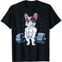 Adult French Bulldog Weightlifting Funny Deadlift Men Fitness Gym T-Shirt