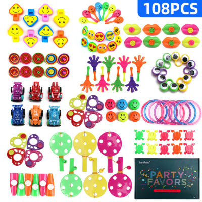 108PCS Carnival Prizes for Kids Birthday Party Favors Girl Boy Party Toys Assortment for Kindergarten Treasure Chest Pinata Fill