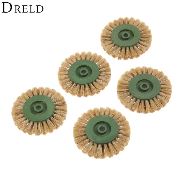 dreld-5pcs-dremel-accessories-70mm-grinding-brush-head-abrasive-wheel-yellow-buffing-polishing-wheels-for-dremel-rotary-tool