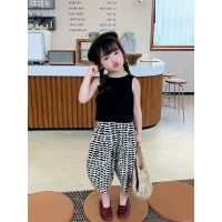 Ready Stock Cheap Korean Version Summer Baby Girl Clothing Sleeveless Halter Suit Childrens Top Pants 2-Piece Set Fashion Shirt Loose Thin Style We