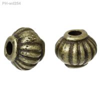 Vintage Spacer Beads Pumpkin Shape Antique Bronze Color Metal Loose Beads DIY Making Bracelets Jewelry About 5mm x 4mm30PCs