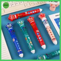 DOULI 4Pcs แรงบันดาลใจสร้างแรงบันดาลใจ ปากกาลูกลื่น10สี หลากสี เขียนด้วยลายมือ ปากกา10สี มัลติฟังก์ชั่ ลงชื่อเข้าใช้ ปากกาหลากสี เครื่องเขียนอุปกรณ์เครื่องเขียน