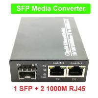 ไฟเบอร์ SFP เครื่องแปลงสัญญาณเป็น RJ45กิกะบิตสวิตช์ใยแก้วนำแสง SFP 2*10/100/1000M ตัวรับส่งสัญญาณตัวแปลงอีเธอร์เน็ตส่วนประกอบเน็ตเวิคจุดเชื่อมต่อ