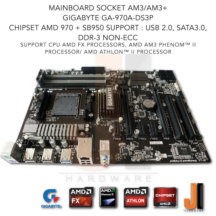 mainboard-gigabyte-ga-970a-ds3p-am3-am3-support-amd-am3-fx-am3-phenom-ii-athlon-ii-series-มือสองสภาพดีมีฝาหลังแถมมาให้