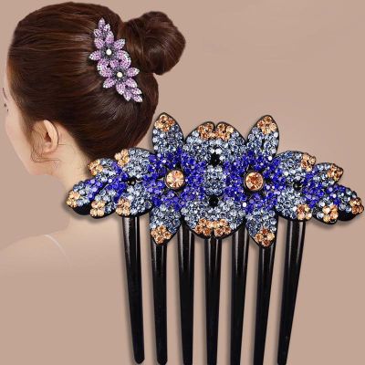 Fashionable and elegant ladies new hair comb rhinestone flower hair ornaments for moms birthday gift