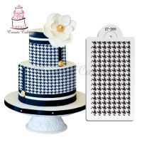 Houndstooth Cake Stencil Plastic Fondant Decorative Stencil for Cupcake and Cookies Lace Template Mold Decorating Tools Bakeware Bread  Cake Cookie Ac