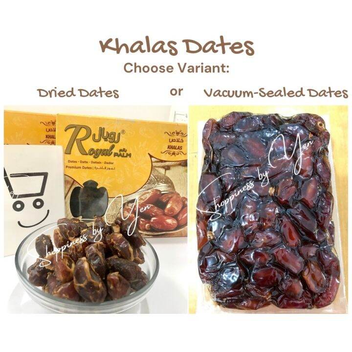 Khalas Dates Saudi Dates Dried Dates Not Pitted vacuum sealed pressed