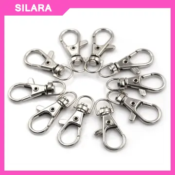 100 Pcs Swivel Snap Hooks with Key Rings Lobster Claw Clasps S/M/L Assorted  Sizes