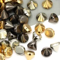 【CW】 100pcs Gold Studs Spikes Cone Plastic Rivet Punk Rivets for Leather Jewelry Sewing Accessories