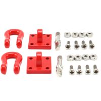 2Pcs Metal Front Rear Bumper Rescue Trailer Hook &amp; Mount Set for Wpl Rc Car Truck Light Weight Cool and Attractive Durable Parts