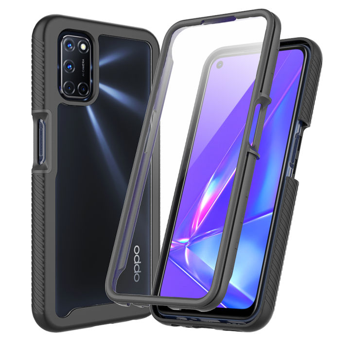 shockproof-case-oppo-a54-a74-5g-a53-a53s-a52-a72-a92-a12-case-two-layer-structure-pc-tpu-screen-protector-film-phone-cover
