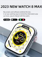 ZZOOI 2023 New Watch 8 Max Smart Watch Series 8 2.2 inch Full Screen Compass NFC Smartwatch Men Women Bluetooth Call Body Temperature