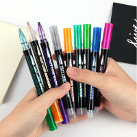 12Pcs 24Pcs สี Double Line Outline Art Marker ปากกา DIY Glitter High สำหรับสมุดภาพไดอารี่โปสเตอร์การ์ดวาดภาพวาด