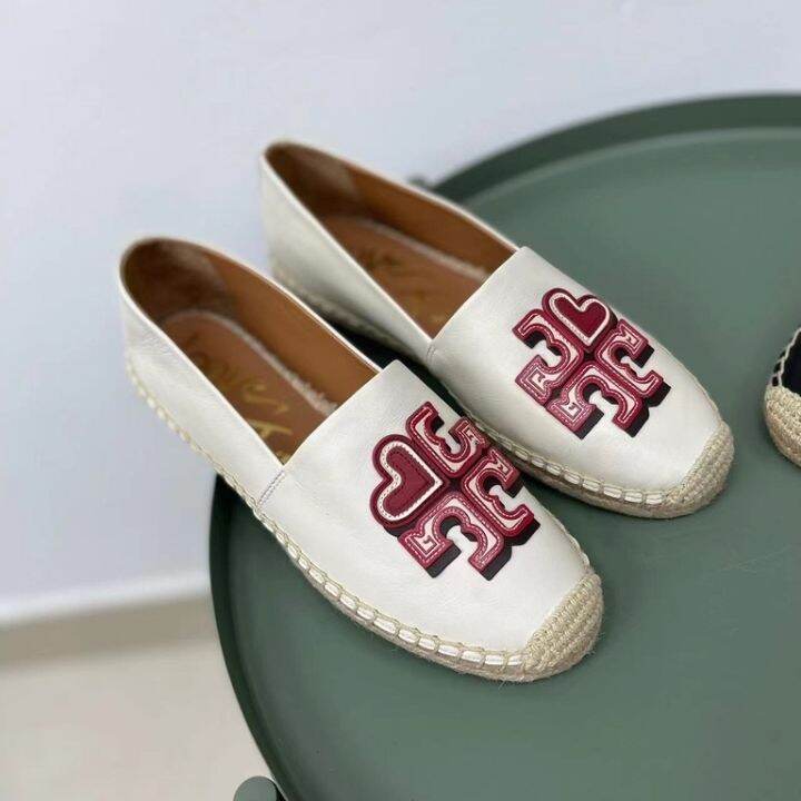 2023-new-tory-burch-nbsp-nbsp-love-logo-soft-leather-fishermans-shoes-casual-flats