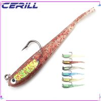 Lot 20 Cerill 7.6 cm 5.5 g Jig Head Swimbait Fork Tail Soft Fishing Lure Artificial Silicone Bait Hook Wobblers Shiner Tackle