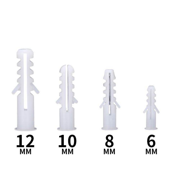 [Letitia] 50pcs M6 M8 M10 M12 Ribbed Plastic Anchor Wall Plastic