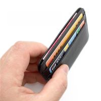 【LZ】 New 100  Sheepskin Genuine Leather Credit Card Case Mini ID Card Holder Small Purse For Man Slim Mens Wallet Cardholder