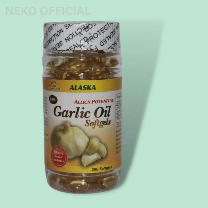 Original Alaska Garlic Oil 200 Soft gel Softgel Capsules Set of 1