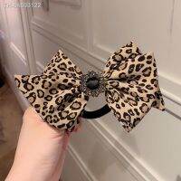 ♚ﺴ New Leopard Print Bow Hair Ties Ropes Hairband Top-grade Crystal Big Bowknot Leopard Hair Clips Headdress Headband Wholesale