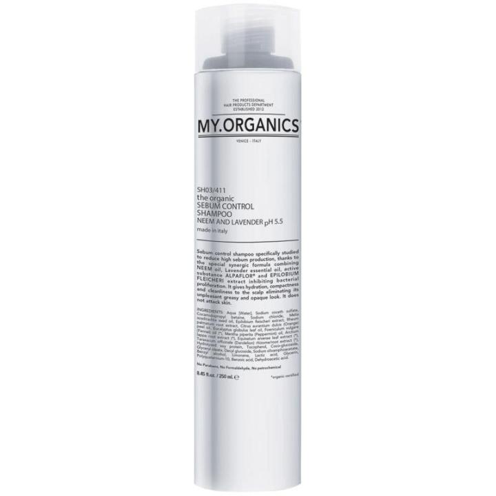 MY.ORGANICS Sebum Control Shampoo - Neem and Lavender pH 5.5 (ซีบัม คอนโทรล แชมพู ออร์แกนิก) นำเข้าจาก ITALY✈