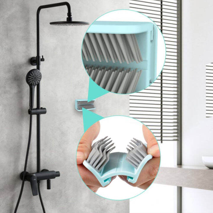 BS Silicone Shower Hair Catcher Wall Mounted Hair Stopper Hair
