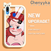 เคส Chenyyka สำหรับ VIVO Y91 Y95 Y91i เคสลายการ์ตูนนางเงือกสีสันสดใสน่ารักสีสันสดใสเลนส์กล้องถ่ายรูปแบบนิ่มมอนสเตอร์ตัวน้อยซิลิโคนเคสกันกระแทกแบบใสเรียบง่ายป้องกัน