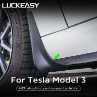 LUCKEASY For Tesla Model 3 Model Y Mud Flaps Model3 2023 Accessories Mudguards Splash Guards Fender Matte Black Carbon Fiber