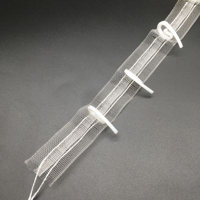【LZ】▫  Branco/transparente náilon 2 linha pulle fita plissada para coreano fold s ganchos gancho de elevação diy cortina acessórios forro atacado