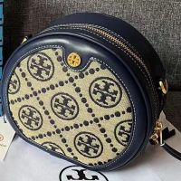 2022tory burchˉ new all-match super hot retro old flower print round cake small round bag embroidery one-shoulder messenger bag