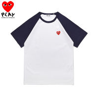 COMME Des Garcons เสื้อยืดสตรีผ้าฝ้ายบริสุทธิ์แขนสั้นสำหรับผู้ชาย,เสื้อยืดคู่รักนุ่มสบายสไตล์น่ารักใส่สบาย