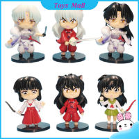 Inuyasha ตุ๊กตาของเล่นตัวการ์ตูน,โมเดลตัวการ์ตูนแฟชั่นสุดเท่ห์สำหรับตกแต่งห้องนั่งเล่นของขวัญวันหยุดจำนวน6ชิ้น