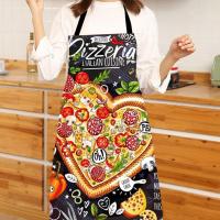 Chef Apron Sleeveless Polyester Waterproof Pizza Pattern Kitchen Apron   Baking Apron  Restaurant Accessory Aprons