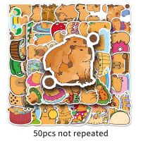 50Pcs Plump Capybara Cartoon Cute Brown Animals Stickers Scrapbook Laptop Phone Luggage Diary Car Motorcycle Sticker Kid Toy