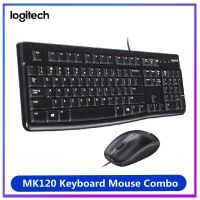 Original Logitech MK120 Wired Keyboard Mouse Combo Set Optical Mice Wired Keyboard Mouse Waterproof For Computer