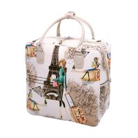 【traveler】 Bolso De Viaje De Piel Sintética Con Estampado Para Mujer Bolsa De Equipaje De Gran Capacidad Informal Vintage Dropshippi