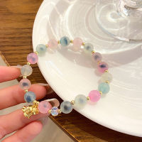 Ruifan หวาน8มม. Multicolor Agate Beaded Strand สร้อยข้อมือผู้หญิงหญิงดอกไม้ Charm Party เครื่องประดับ Fine ของขวัญ YBR954