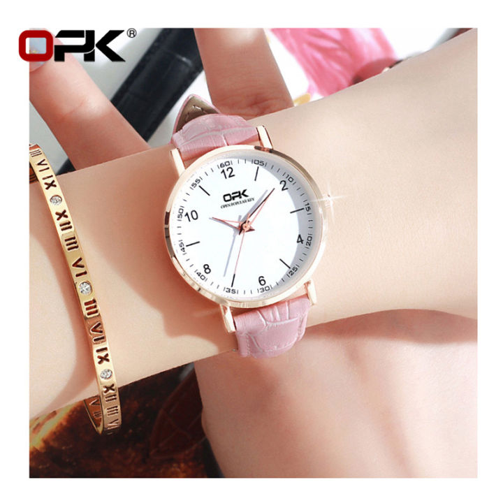opk-นาฬิกาสำหรับสาวผู้หญิงกันน้ำหนังนุ่ม-casual-luminous-นาฬิกานาฬิกาควอตซ์