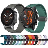 ☑ หัวเข็มขัดแม่เหล็กพับสำหรับ TicWatch Pro 3 Ultra GPS/LTE ซิลิโคนสำหรับ TicWatch E3/GTX/GTH/E2 สร้อยข้อมือ