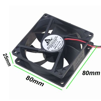 100PCS LOT Gdstime Black 80mm 8cm 80x25mm DC 24V 2P Ventilation Brushless Cooling Fan Cooling Fans